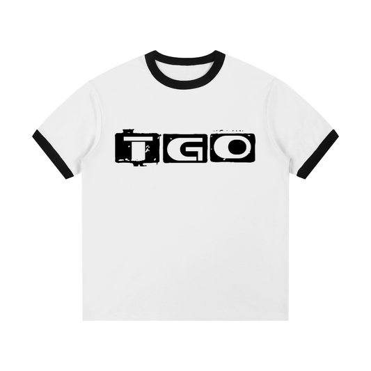 Contrast Edge Ribbed Crewneck T-Shirt
